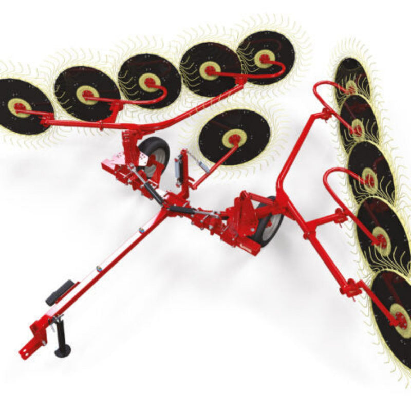 Enorossi V-Frame Central Joint Wheel Rake CADDY for Forage & Windrowing